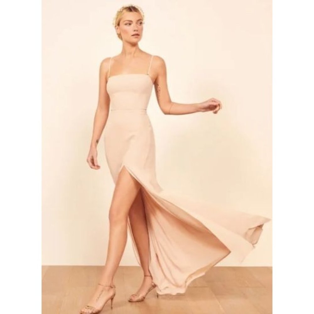 NWT Reformation Ingrid Maxi Dress Champagne-sz 10